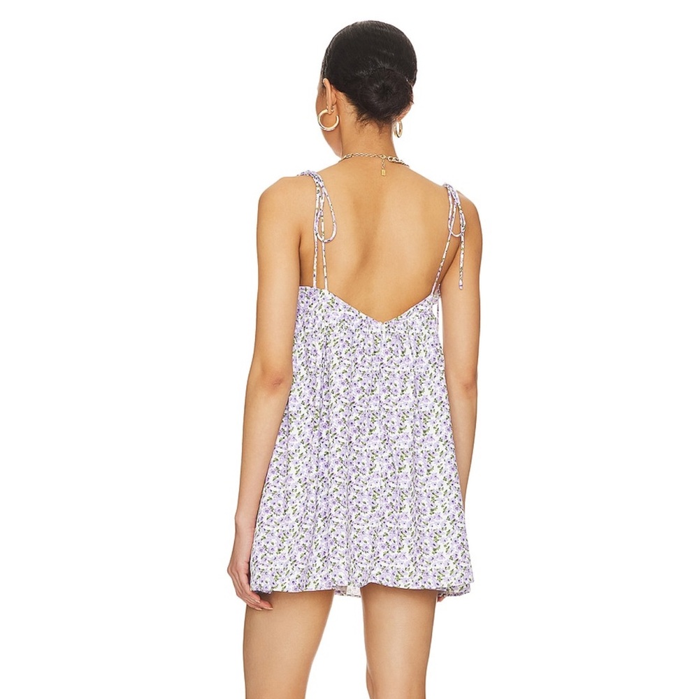 Viola Tie Strap Dress in Lavender Floral